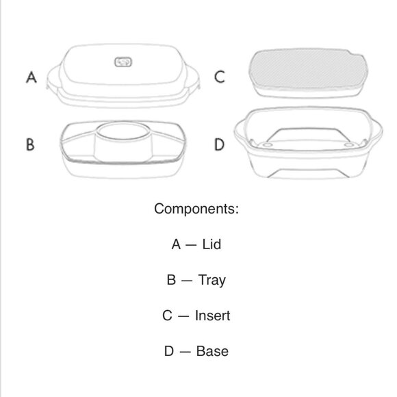 Pampered Chef Small Square Cool and Serve with 4 Section Tray Charcuterie Picnic - Picture 15 of 16